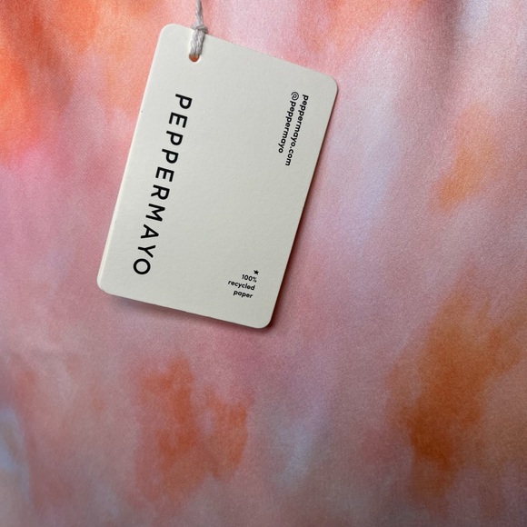 NWT Pepermayo Winona Halter Slip Dress in Peach Tie Dye Mini Dress US 2 - Picture 4 of 5